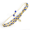 18K Gold Plated Brass Beaded Braided Bead Bracelets VH4974-5-1