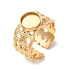 Woven Bezel 304 Stainless Steel Cuff Ring Components SA-CBAD8FA-01G-01-1