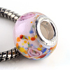 Rondelle Lampwork Large Hole European Beads LPDL-R003-02G-1