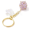 Glass Seed Bead Cube with Acrylic Star Keychain KEYC-MZ00027-04-4