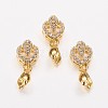 Long-Lasting Plated Brass Micro Pave Cubic Zirconia Ice Pick Pinch Bails ZIRC-F069-21G-1