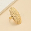 Textured Oval Alloy Adjustable Rings for Women RJEW-A045-01KCG-1