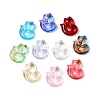 Gradient Color Baking Paint Transparent Glass Pendants DGLA-N005-03-1