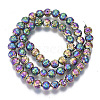 Electroplated Natural Lava Rock Beads Strands X-G-S352-30B-02-2