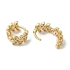 Brass Pave Clear Cubic Zirconia Huggie Hoop Earrings for Women EJEW-C097-12G-01-2