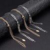  12Pcs 2 Style 304 Stainless Steel  Chain & Brass Cable Chain Bracelet Making AJEW-NB0003-26-3