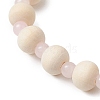 Synthetic Turquoise & Wood & Glass Beaded Stretch Bracelets for Boys Girls BJEW-JB11129-01-4