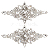 Flower Hotfix Rhinestone Appliques PATC-WH0008-83A-1