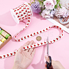 25 Yards Heart Pattern Cotton Ribbons SRIB-BC0001-48A-3
