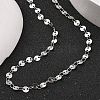 Anti-Tarnish 304 Stainless Steel Flat Sequin Chain Necklaces for Women NJEW-K255-28P-1