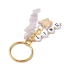 Alloy Acrylic Enamel with Natural Amethyst Keychain KEYC-JKC00805-04-4