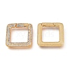 Brass Micro Pave Cubic Zirconia Spring Gate Rings KK-M206-04G-02-2