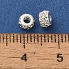 Brass Micro Pave Cubic Zirconia Beads KK-C072-24S-2