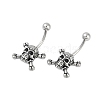 Skull 316 Surgical Stainless Steel Belly Button Rings/Earrings EJEW-G416-04AS-4