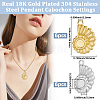 12Pcs 2 Colors 304 Stainless Steel Pendant Cabochon Settings STAS-BBC0007-39-2
