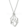 Crystal Cage Holder Necklace NJEW-JN04604-01-2