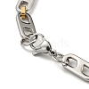 Ion Plating(IP) Two Tone 304 Stainless Steel Oval Link Chain Bracelet BJEW-B078-03GP-3