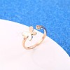 Stylish Adjustable Stainless Steel Butterfly Cuff Rings for Women CD3807-15-1