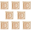 Square Wood Carved Floral Decorative Blocks WOOD-WH0124-160B-1
