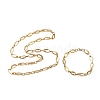 304 Stainless Steel Hollow Oval Link Chain Necklaces &  Bracelets Sets SJEW-D091-07G-4