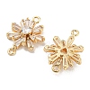 Brass Pave Clear Cubic Zirconia Connector Charms KK-Q789-06G-2