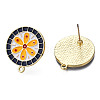 Alloy Enamel Stud Earring Findings PALLOY-N155-113-1