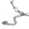 304 Stainless Steel Rhombus & Oval Link Chain Necklace BJEW-B072-03P-3
