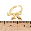 Hollow Bowknot Brass Open Cuff Rings for Women RJEW-G343-21G-5