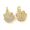 Rack Plating Brass Micro Pave Clear Cubic Zirconia Charms KK-Z067-23G-07-1