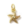 Brass Micro Pave Cubic Zirconia Charms KK-M283-22E-01-1