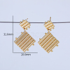 Square Weave Brass Stud Earrings QK1999-3