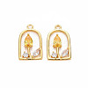 Rack Plating Brass Micro Pave Clear Cubic Zirconia Pendants KK-S360-153A-1