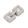 925 Sterling Silver Micro Pave Clear Cubic Zirconia Fold Over Clasps STER-P060-38P-1