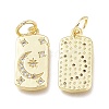 Brass Micro Pave Clear Cubic Zirconia Charms X-ZIRC-L076-054G-2