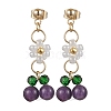 Cherry & Flower Glass Dangle Earrings EJEW-JE06172-02-1