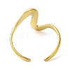 Wave 304 Stainless Steel Open Cuff Rings for Women RJEW-Z043-01F-3