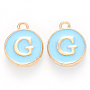 Golden Plated Alloy Enamel Charms X-ENAM-S118-04G-1