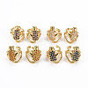 Brass Micro Pave Clear Cubic Zirconia Cuff Earrings EJEW-Q023-005-NR-1