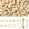 110Pcs 12 Styles Unfinished Wood Beads WOOD-YW0001-82-1