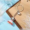 Glass Seed & Plastic Pearl & Alloy Keychain KEYC-MZ00025-4