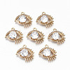 Brass Glass Rhinestone Pendants GLAA-S179-31-RS-1