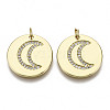 Brass Micro Pave Clear Cubic Zirconia Pendants ZIRC-N039-077-NF-1