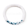 Polymer Clay Heishi Beads Stretch Bracelets BJEW-JB05905-01-1