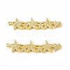 Brass Micro Pave Clear Cubic Zirconia Connector Charms KK-E068-VB075-2