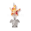 7Pcs 7 Styles Dyed Synthetic Turquoise Starfish & Alloy Sea Animals Pendants PALLOY-JF03754-4