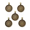 Tibetan Style Alloy Pendant Cabochon Settings X-TIBEP-Q045-048AB-NR-1