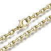 Brass Cable Chains Necklace Making MAK-N034-004B-MG-1