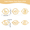 12Pcs 3 Style PVD Vacuum Plating 201 Stainless Steel Links STAS-UN0031-45-5