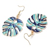 Leaf Alloy Enamel Dangle Earrings EJEW-JE06184-5