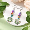 Alloy with Glass with Natural Tourmaline Dangle Earrings EJEW-MZ00218-03-2